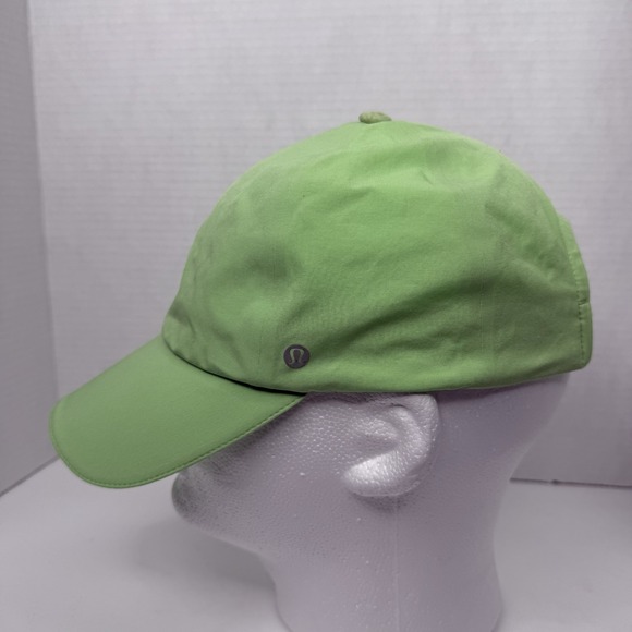 Lululemon Fast And Free Run Hat Mens One Size Lime Green Adjustable *STAINED* - Picture 3 of 11